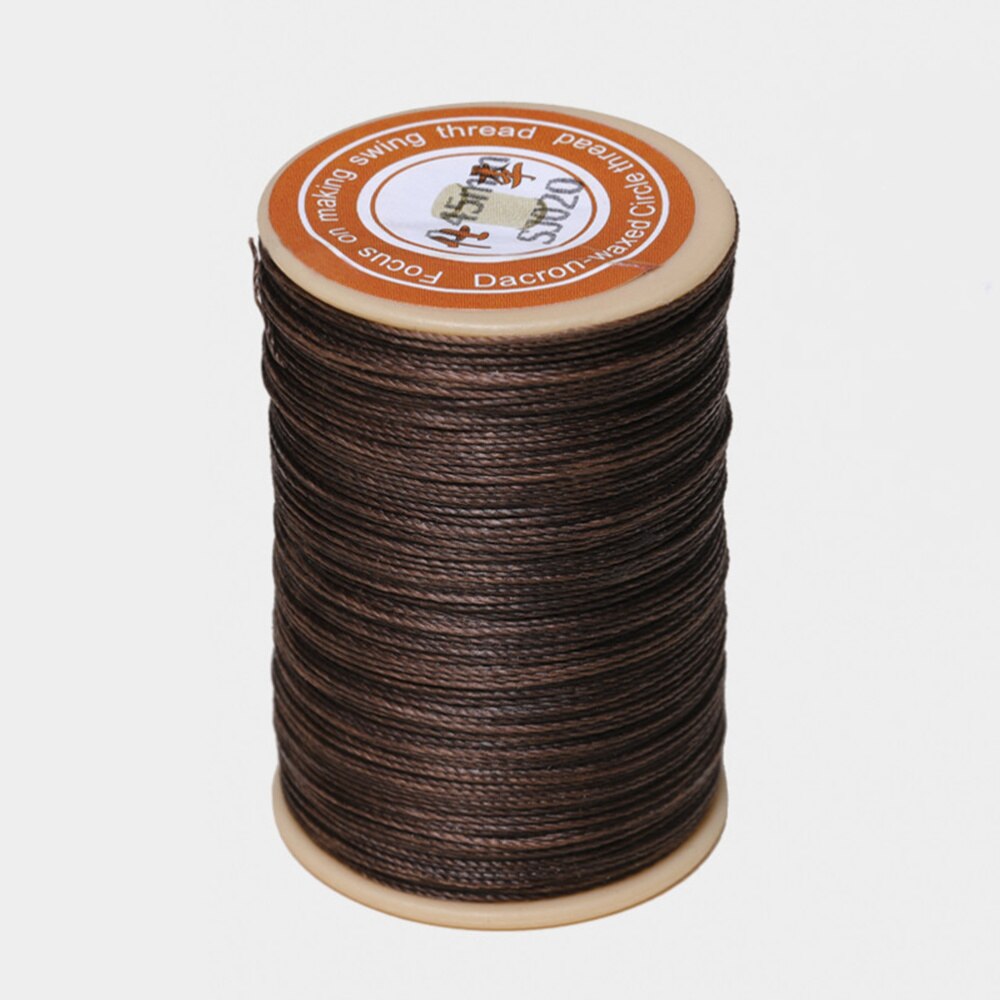 1PC 0.45mm Round Waxed Thread Leather Sewing Thread Hand Stitching Thread for Craft DIY (White)