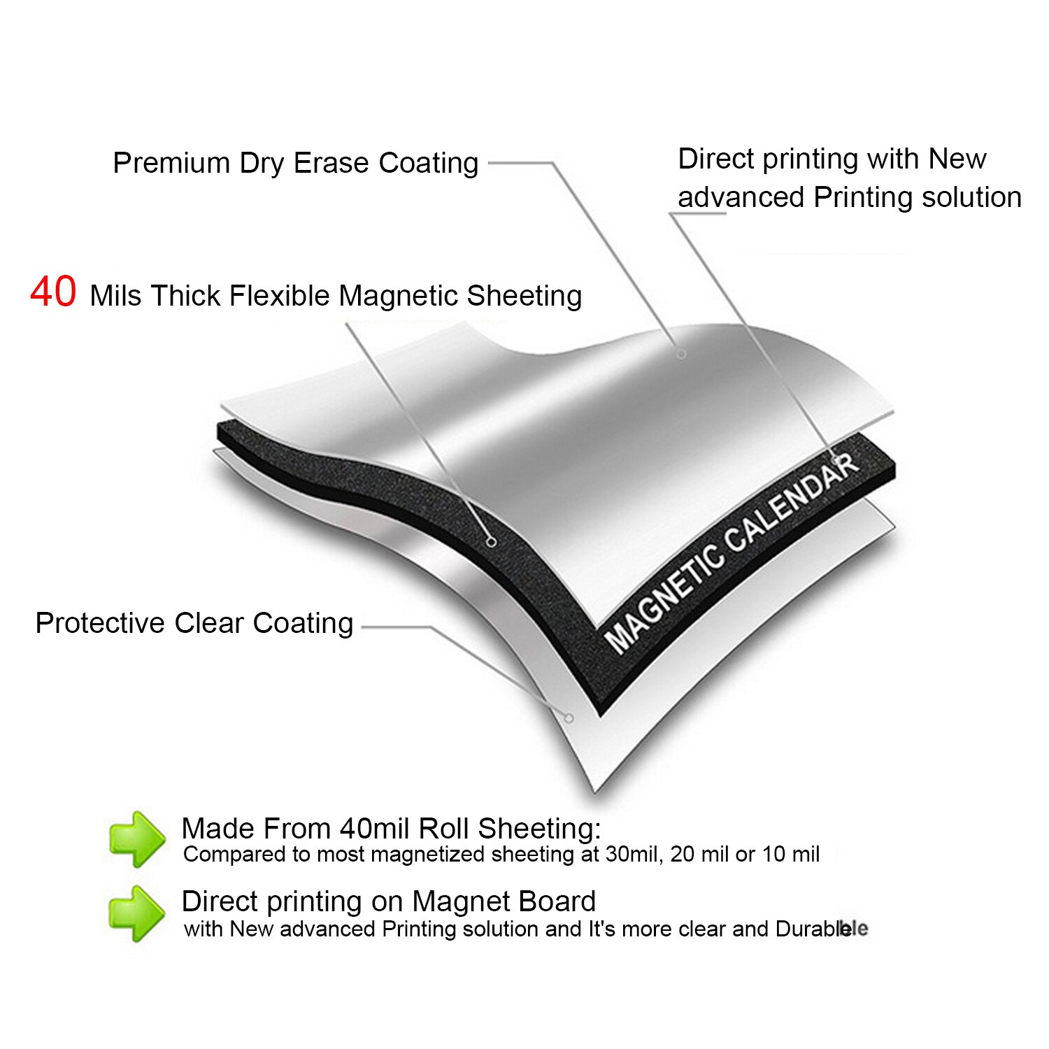 Magnetic Weekly Planner Dry Erase Calendar Board Refrigerator Magnet with 4 Erase Markers for Home School Office Shops 40 x 30cm