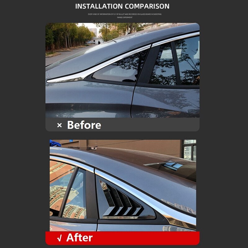 Rear Side Window Louvers, Scoop Louvers Cover Blinds for MG 5 MG5 Car Exterior Accessories