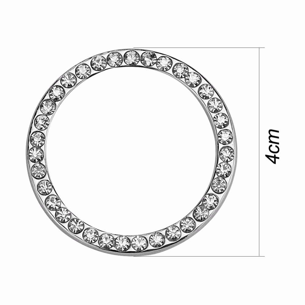 Accesorios decorativos para coche de 40mm/1,57 ", botón de inicio de automóvil, anillo decorativo de diamantes de imitación, embellecedor circular