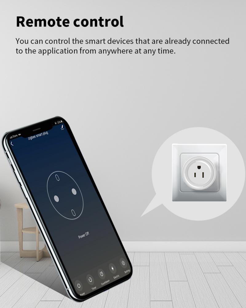 Aubess Tuya 10A Mini Smart WiFi Plug Outlet Timer Remote Control Switch Wireless Power Socket Work With Google Home/Alexa
