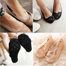 Spring Summer Women's Socks Lace Thin Non-Slip Silicone Invisible Girls Woman Ankle Socks Peas Shoes Low Cut Socks