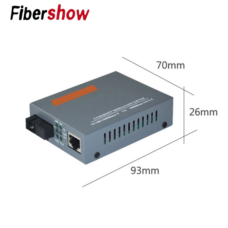 Gigabit fibra óptica media converter HTB-GS-03 1000mbps única fibra sc porto fonte de alimentação externa