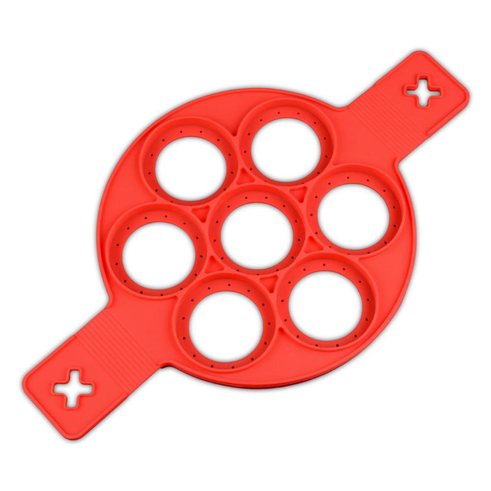 Nonstick Pancake Maker 4 Grids Siliconen Keuken Pancake Mold Ei Koken Tool Gebakken Ei Ring Maker: Geel