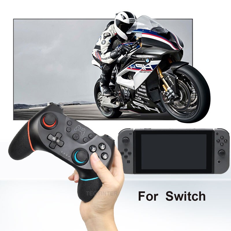 Mando inalámbrico con bluetooth para Nintendo Switch Pro, controlador joystick de juego para consola Switch con 6 ejes