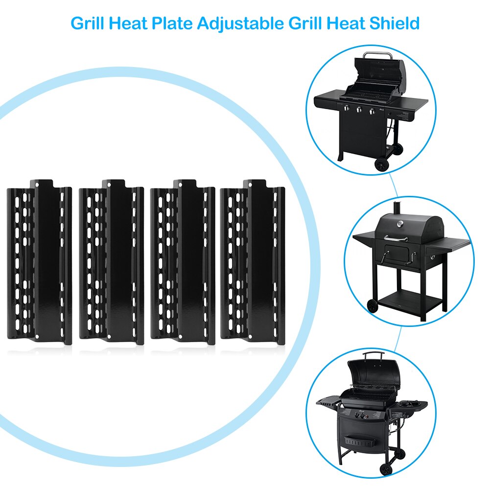 4 st charbroil grill värmetält rostfritt stål värmeplatta sköld passande för grill reservdelar gasgrill värmeplatta bbq verktyg