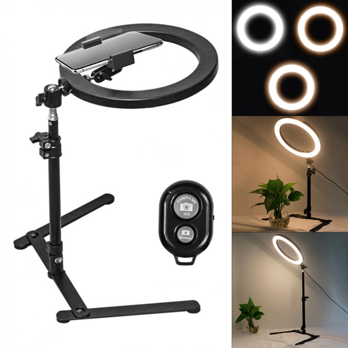 Vullen Ring Licht Lamp Live Video Dimbare 26Cm Fotografie Verlichting Telefoon 1/4 Statief Stand Foto Led Selfie Bluetooth Licht