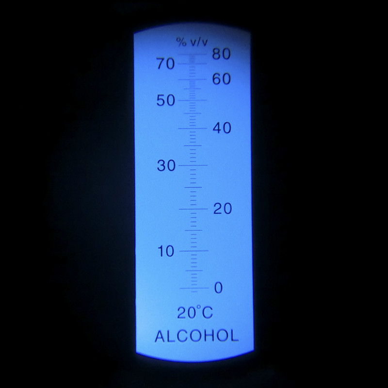 Iskunkestävä pakkaus kädessä pidettävä 0-80%  alkoholin refraktometri alkoholipitoisuus mittari viina alkoholitesteri