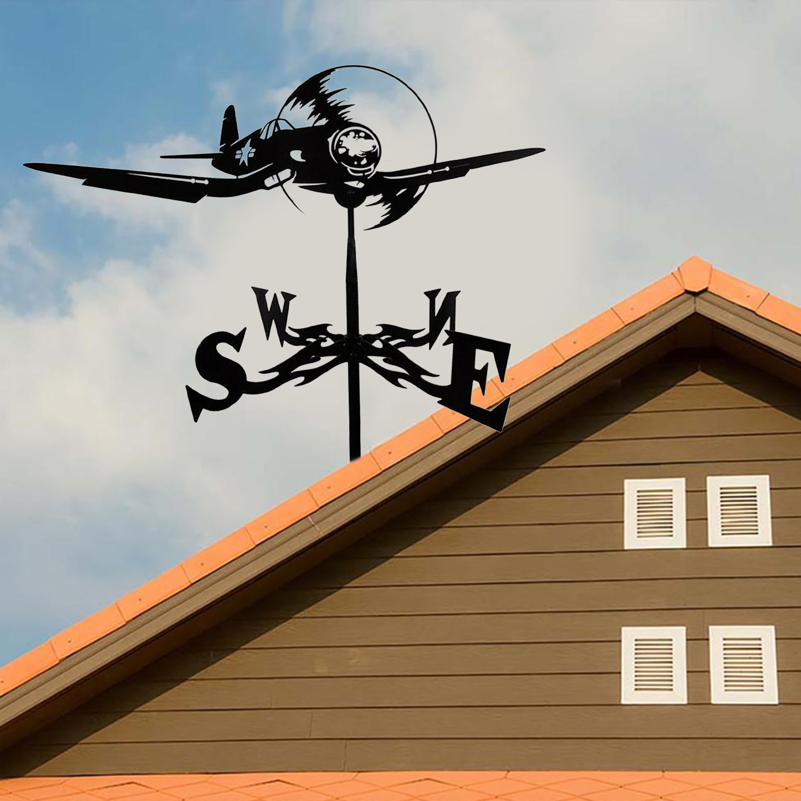 Vintage Look Iron Weather Vane Yard Roof Outdoor Bracket Weathervane Cupolas
