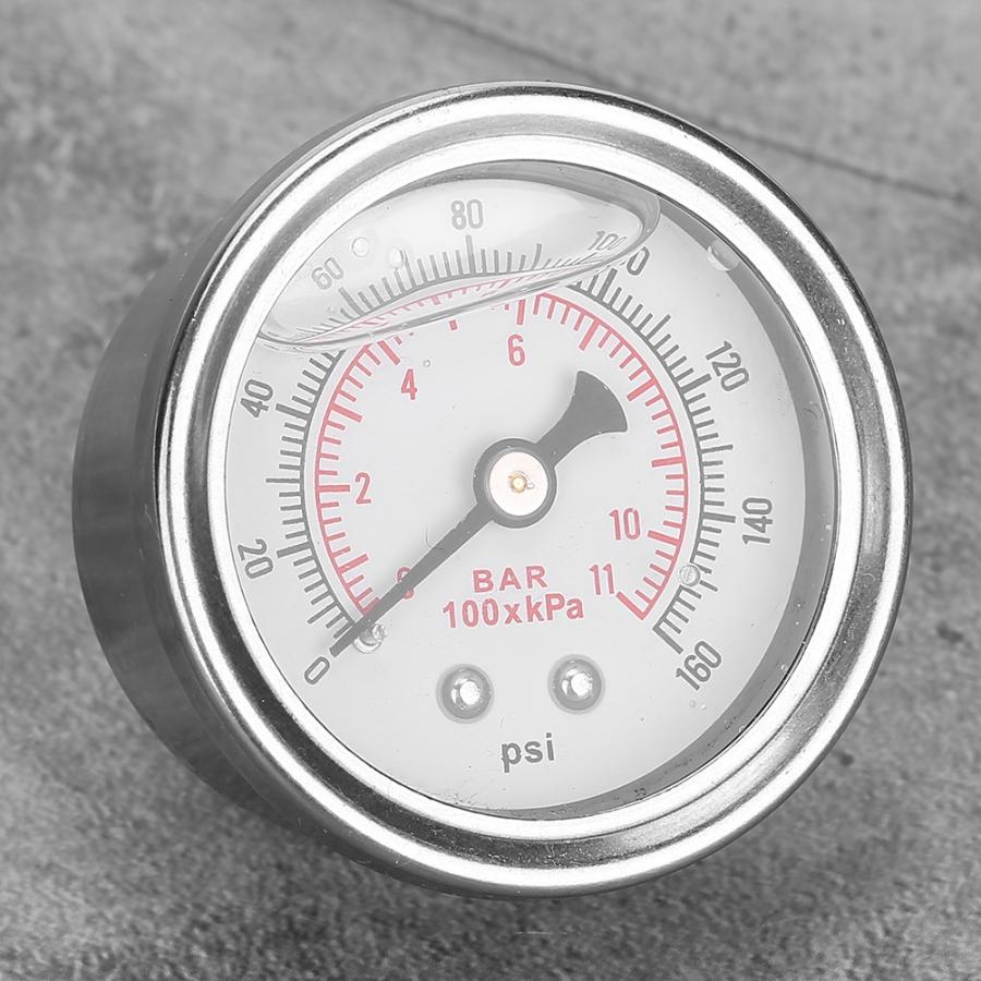 0-160 PSI/bar Car Fuel Pressure Regulator Gauge Liquid Fill Fuel/Oil Meter Pressure Liquid Filled Gauge