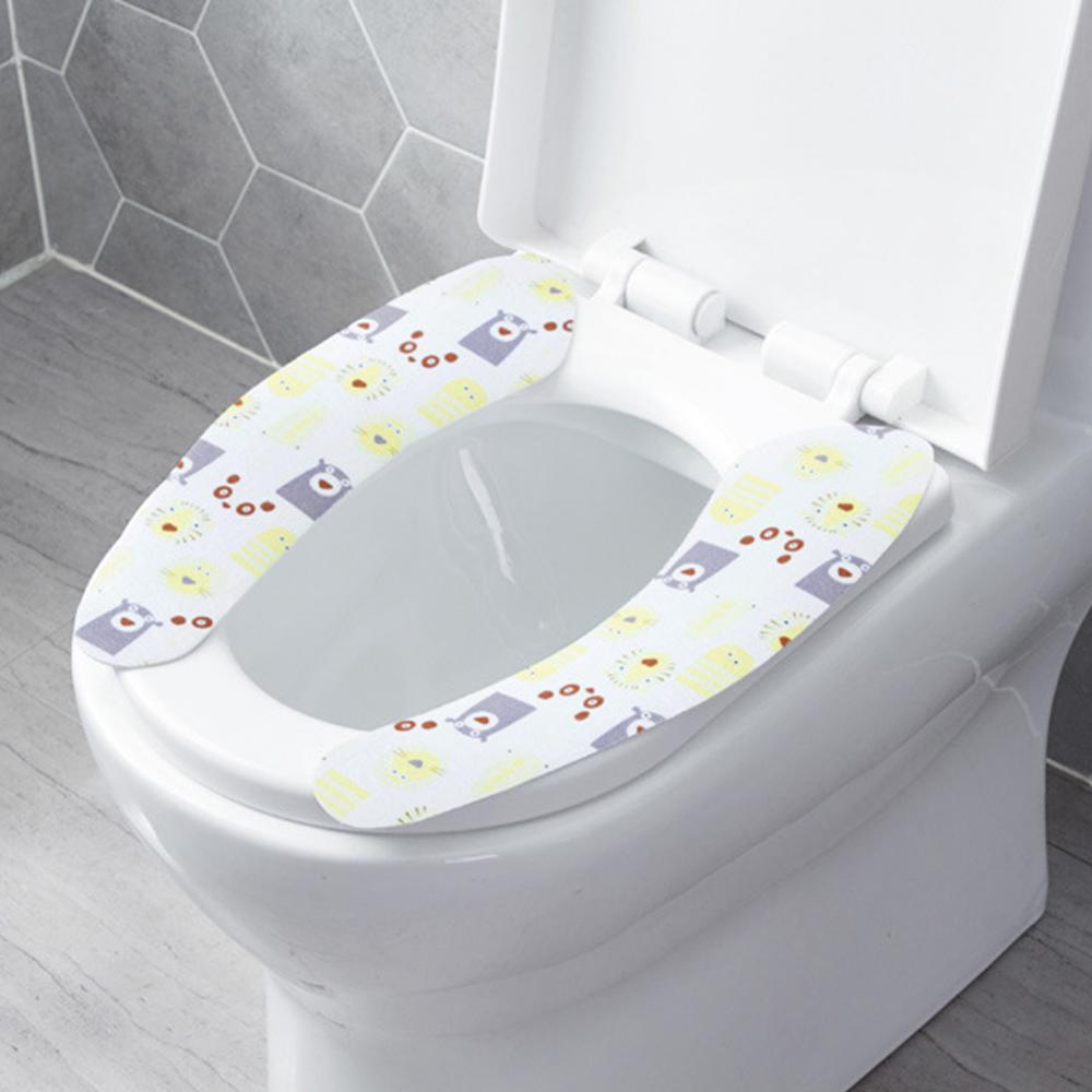 60% Self Adhesive Print Toilet Seat Cover Mat Cushion Washable Bathroom Accessory