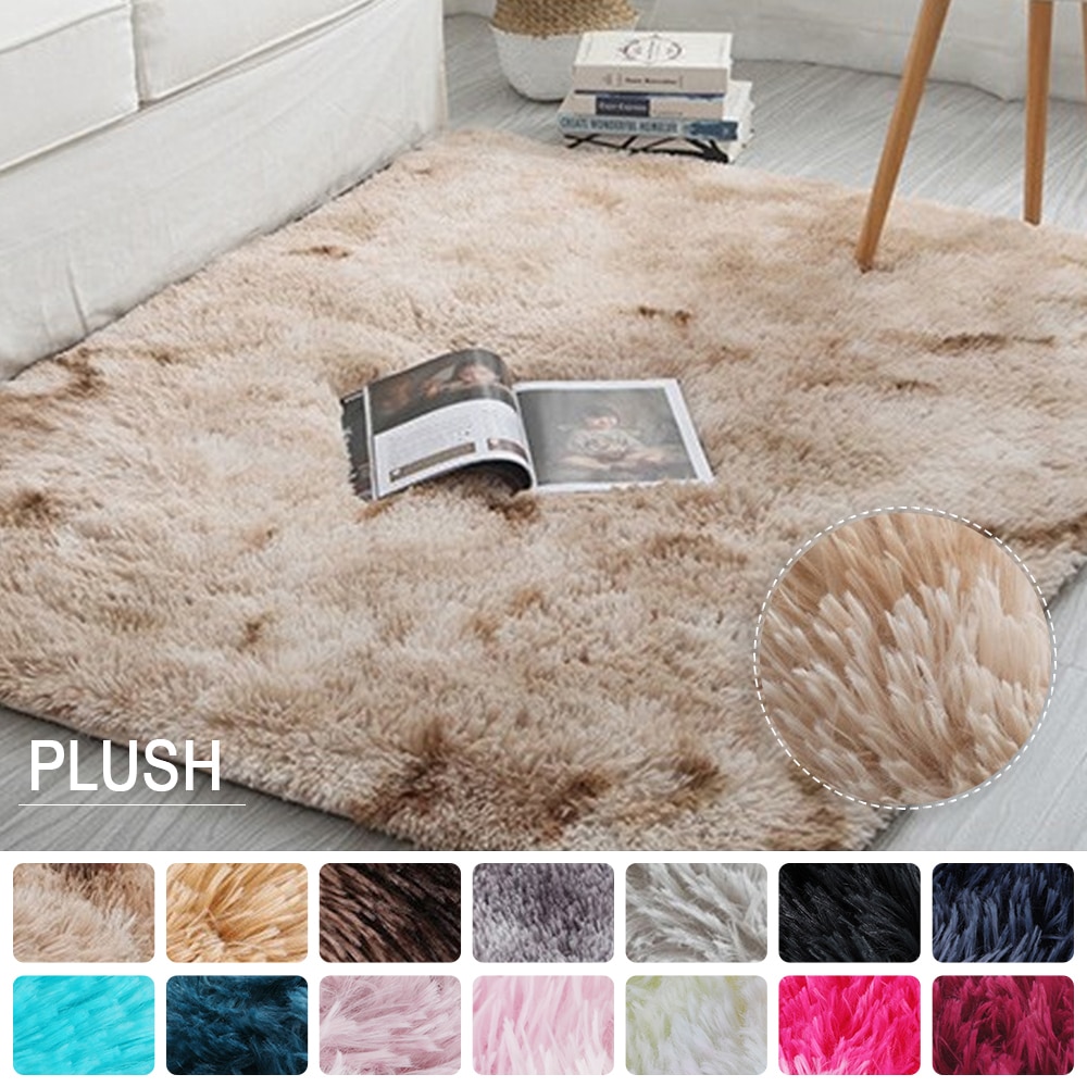 Tapis en peluche enfants lit chambre tapis de sol moelleux fenêtre chevet décor à la maison tapis doux velours tapis dégradé solide tapis