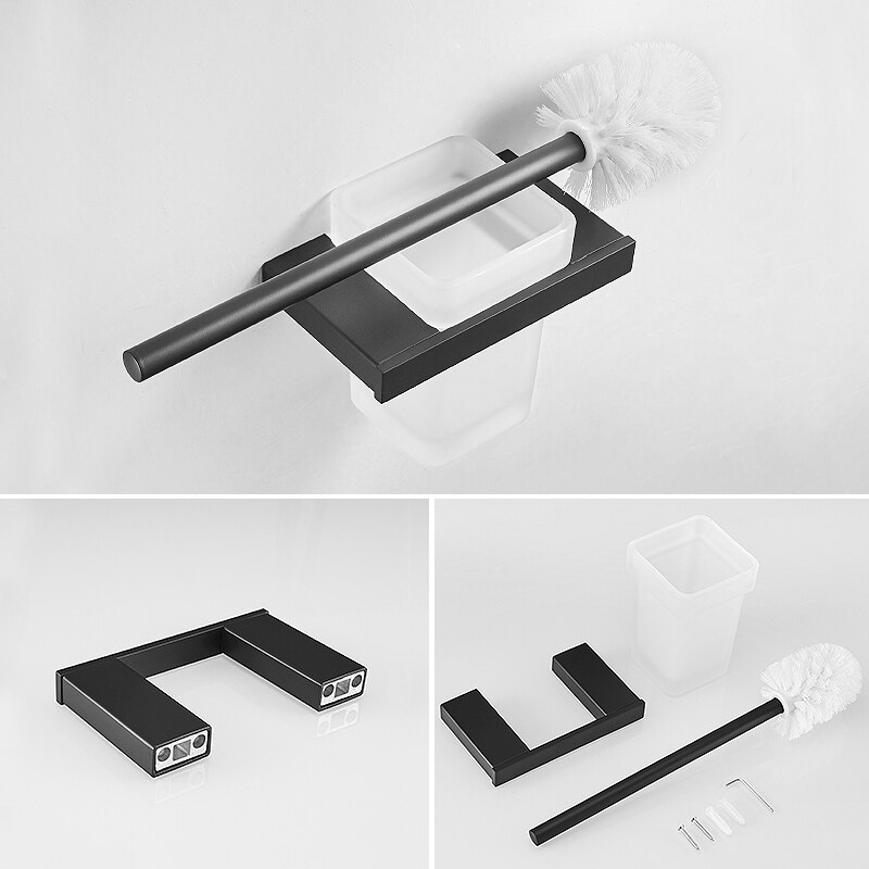 Handdoek Houder Zwart Badkamer Rvs Handdoekenrek Opknoping Holder Handdoek Bar Toiletrolhouder Zeephouder Jas Haak Rack