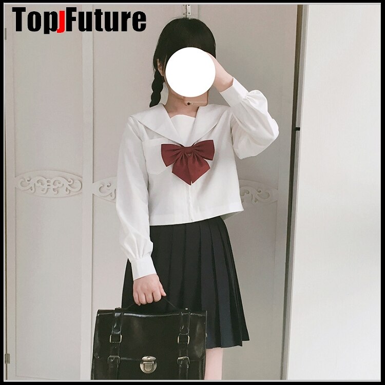 Uniforme de uniforme de estudiante japonés de estilo universitario, traje de uniforme de JK, traje de marinero ortopédico blanco, traje de clase de Falda plisada