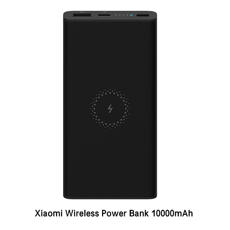 Xiaomi Wireless Power Bank 10000 mAh USB Type C Mi Powerbank Portable Qi Fast Wireless Power bank charger for Xiaomi iPhone: Black