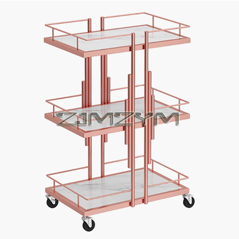 Carros de salón profesionales, muebles de salón, carrito de herramientas móvil para manicura, carrito de belleza de almacenamiento multicapa comercial moderno: Verde militar
