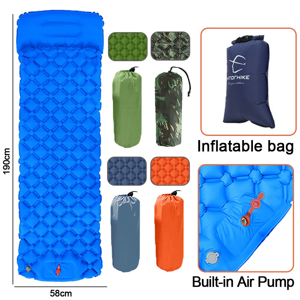 Inflatable Camping Mat Ultralight Sleeping Pad Air Mattresses Portable Outdoor Travel Folding Cushion Bed for Hiking Trekking
