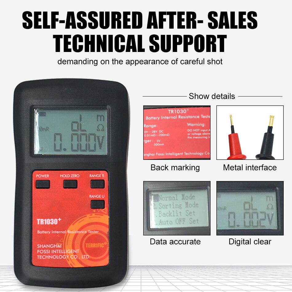 Upgrade YR1030 Lithium Battery Internal Resistance Test TR1030 Electrical DIY 18650 Nickel Hydride Button Dry Battery Tester C5