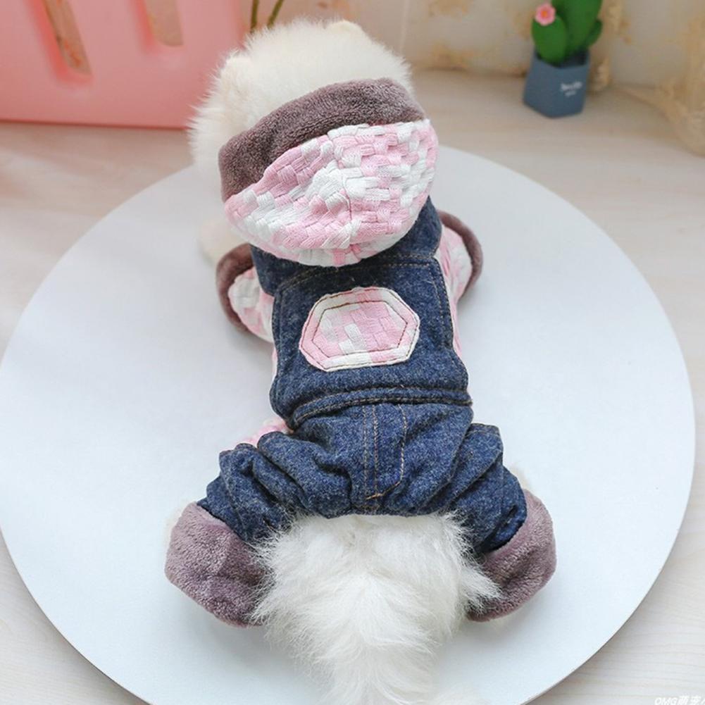 Hond Kleren Kat Puppy Teddy Plaid Pocket Overalls Gevoerde Vier-Legged Jas Hond Accessoires Hond Levert Одежда Для собак
