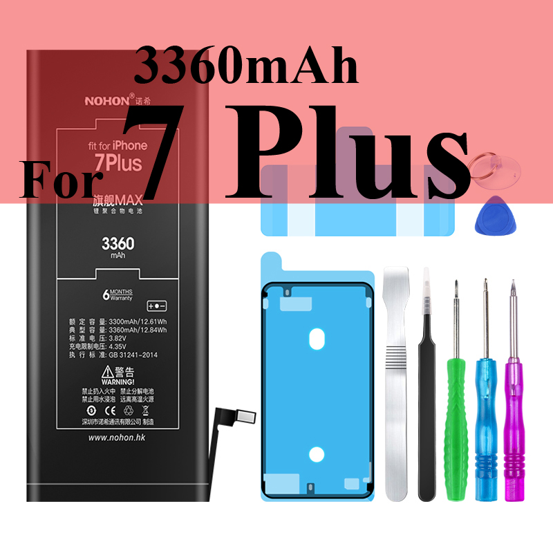 Nohon Battery For Apple iPhone 7 8 Plus 5s 5c X Xr Xs Max 7Plus 7P 8P iPhone7 1560-3360mAh Bateria +Tools For iPhone 5s 8 7 Plus