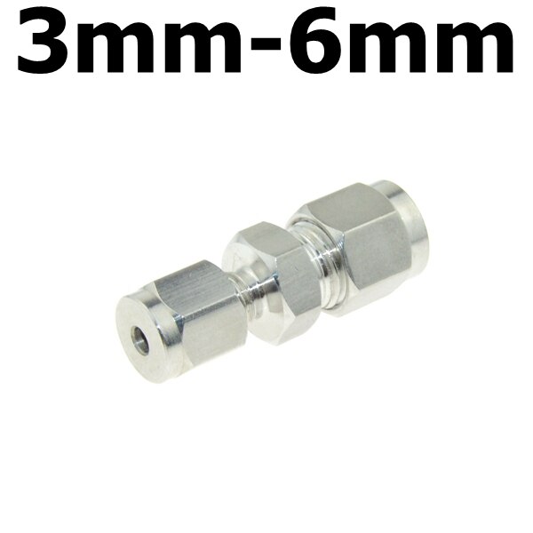 Compressor Fitting Reducer Union 1/8" 1/4" 1/2" 6mm 8mm 10mm 12mm OD Pipe Ferrule Tube Coupler Connector Stainless Steel 304: 3mm-6mm