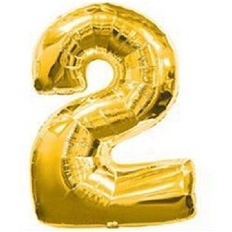 number 16 inches of gold and silver balloons on Year's birthday party balloons decoration family wedding 1 PCS: gold 2