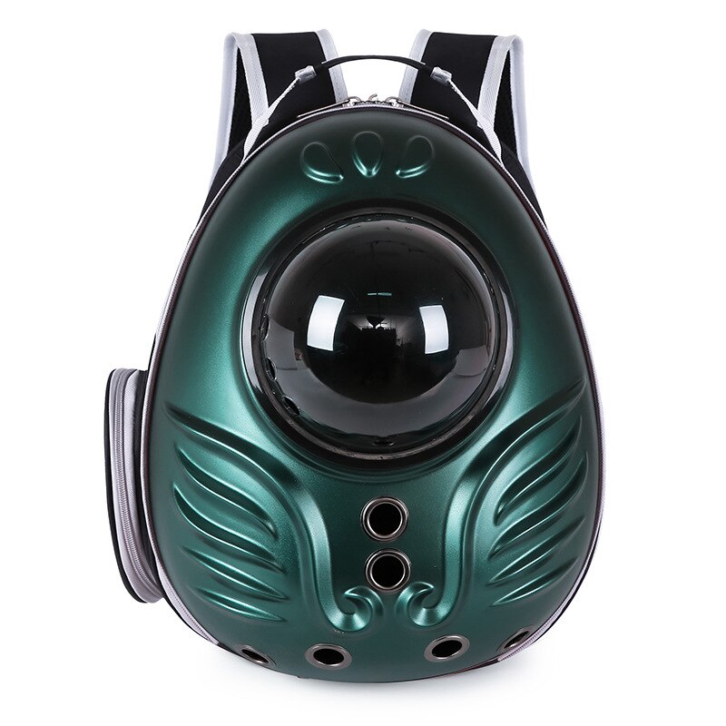 2022 Cat Bag Outdoor Carrying Bag Space Capsule Portable Pet Backpack Hard Shell Cage Shoulder Transparent School Small Dog Bag: Army Green