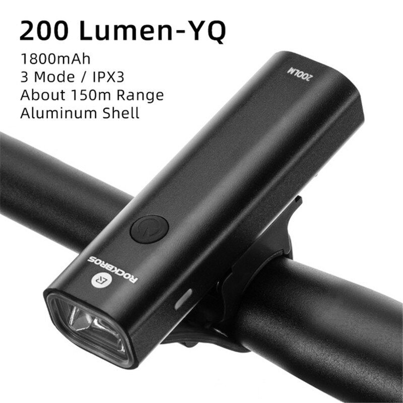 ROCKBROS LED Bike Light USB Oplaadbare Fiets Licht Regendicht Aluminium Ultralight Zaklamp 2000mAh MTB Voorlamp Koplamp