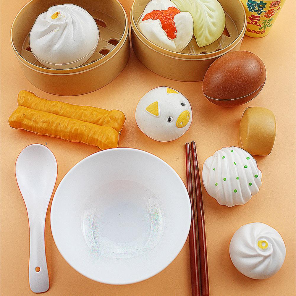 1Set Simulatie Gestoomde Broodje Mini Delicate Plastic Pretend Play Food Speelgoed Snijden Voedsel Speelgoed Voor Kinderen Educatieve Cadeau Voor kids