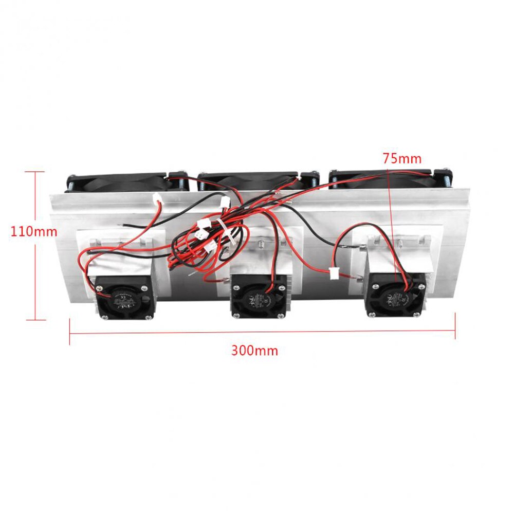 Electron Semiconductor Refrigeration Cooler Triple Fan Thermoelectric Module Kit DIY Peltier Thermoelectric Cooling Unit Device