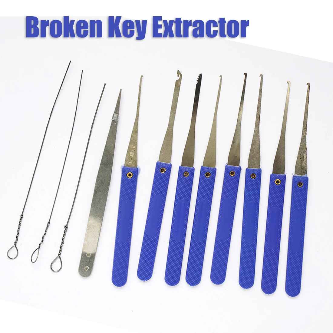 Kit d'outils d'extraction de serrurier 18 en 1, ensemble d'outils de retrait de clé cassée avec clé à Tension, outils pour la famille, aide à la vie à domicile: Or
