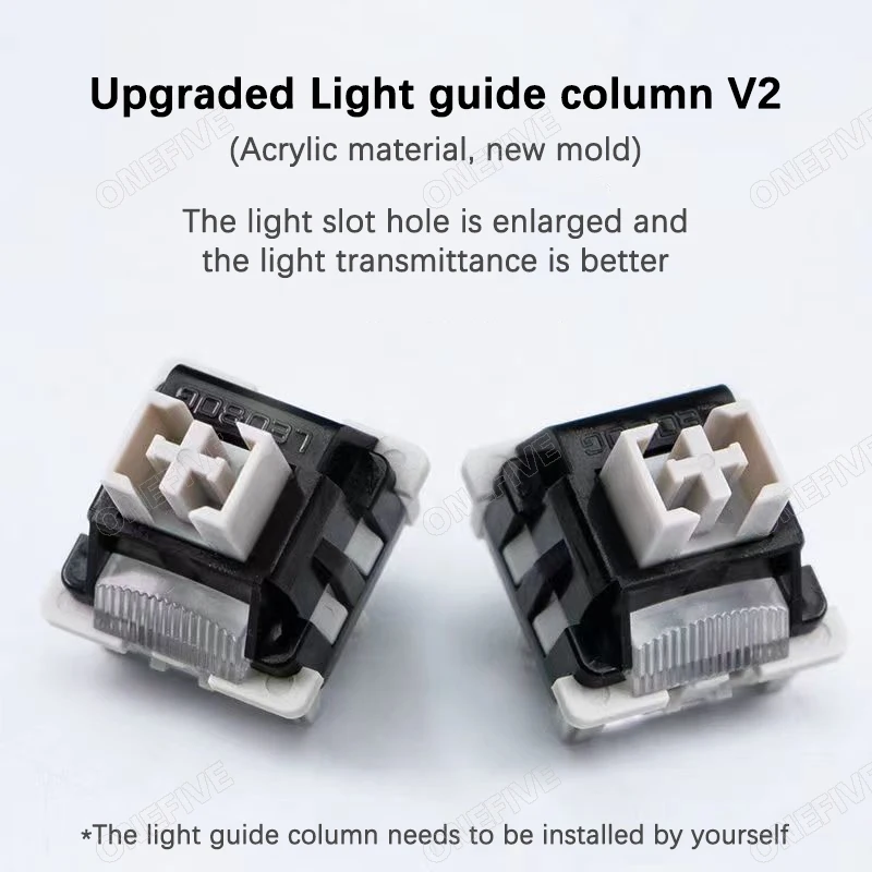 LEOBOG GrayWood V4 przełączniki liniowe POM HIFI do niestandardowego zestawu klawiatury mechanicznej 5Pin z kolumną przewodnik światła DIY GMK67