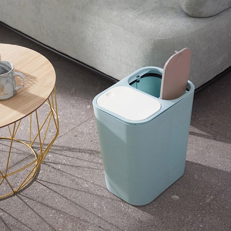 Household Dry and Wet Sorting Trash Can Home Bucket Garbage Bin Hotel Living Room Office Wastebasket Cans Recycling Bin