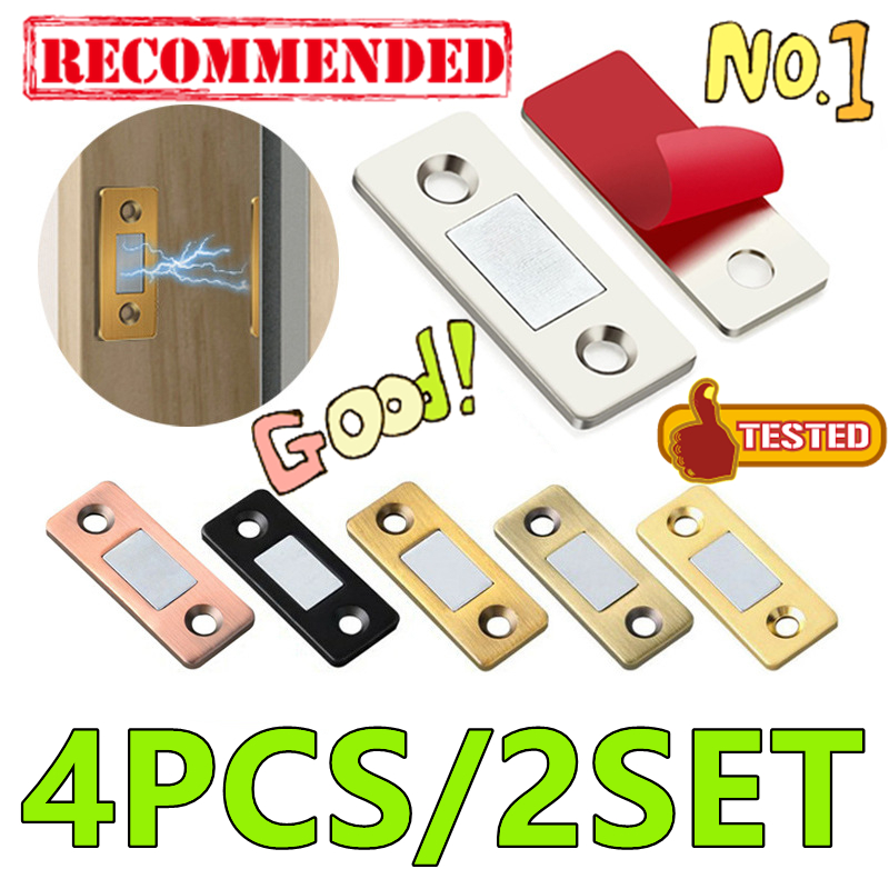 cierre de puerta fuerte, pestillo magnético para puerta, imán para puerta, muebles, armario, tornillo/pegatina ultrafino, 6 colores, 4/2 Uds.