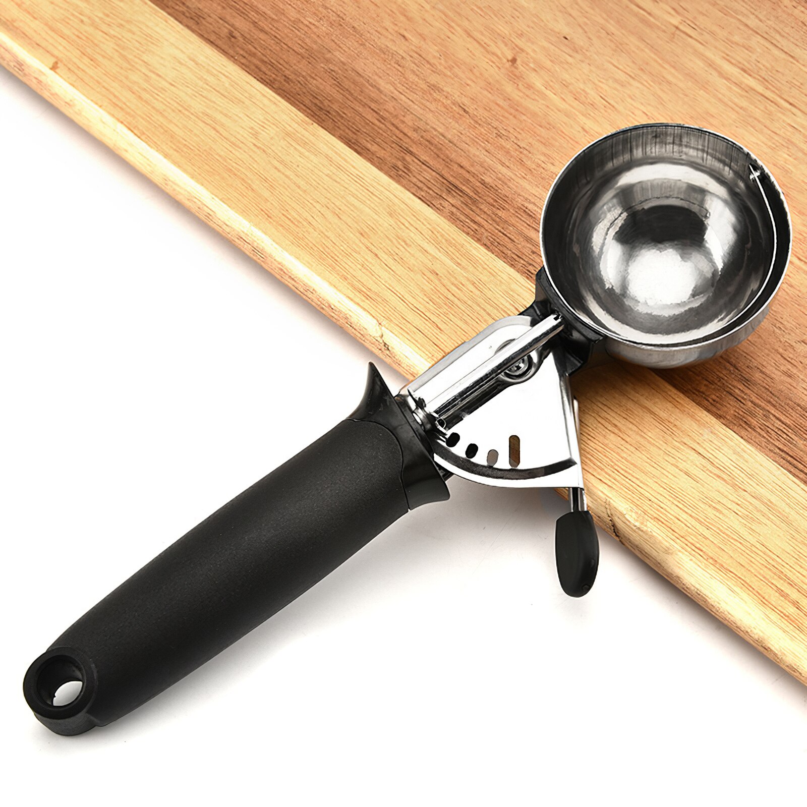 Stainless Steel Ice Cream Scoop Ice Cream Makers Kitchen Tools Accessorizes Fruit Baller Frozen Yogurt Dipper With Pop Up Level