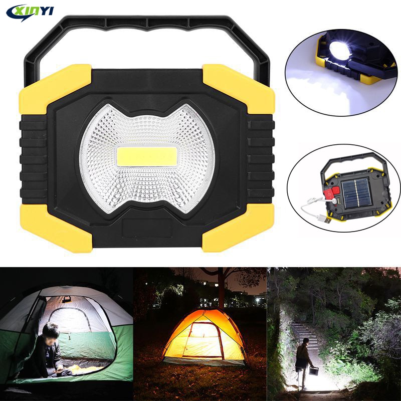 100w bærbare spotlight led arbejdslys usb genopladelig lommelygte solenergi lys bygget -in 2400 mah batteri til camping lys