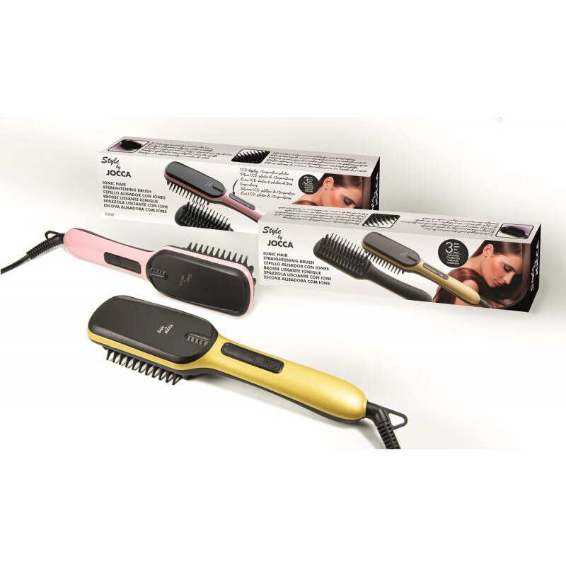 CEPILLO ALISADOR IÓNICO JOCCA. ALISADOR ELÉCTRICO DE PELO . CEPILLO PLANCHA DE CABELLO. PEINE PORTÁTIL ANTIESTÁTICA