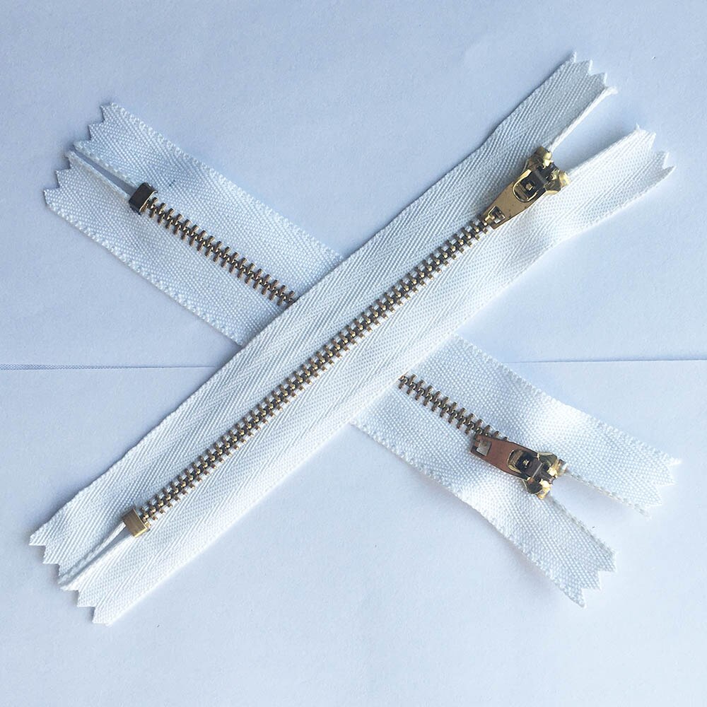10pieces 8cm 10cm 11cm 12cm 13cm 14cm 15cm 18cm Close-End Metal Zippers Black Color #3 Zipper For DIY Sewing Zip: white / 8cm
