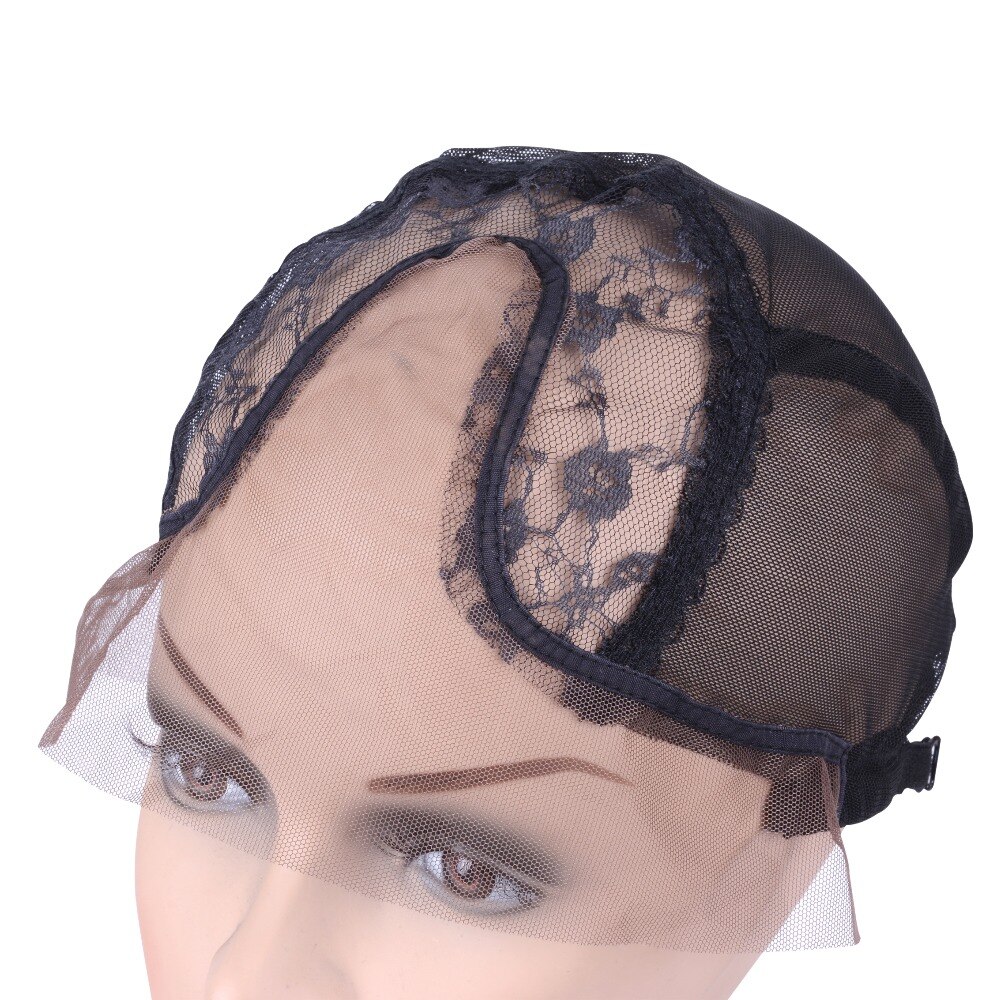 Bonnet Lace Front V part Swiss Lace pour perruque, fabrication de perruques avec sangle élastique au dos, filets pour cheveux en maille