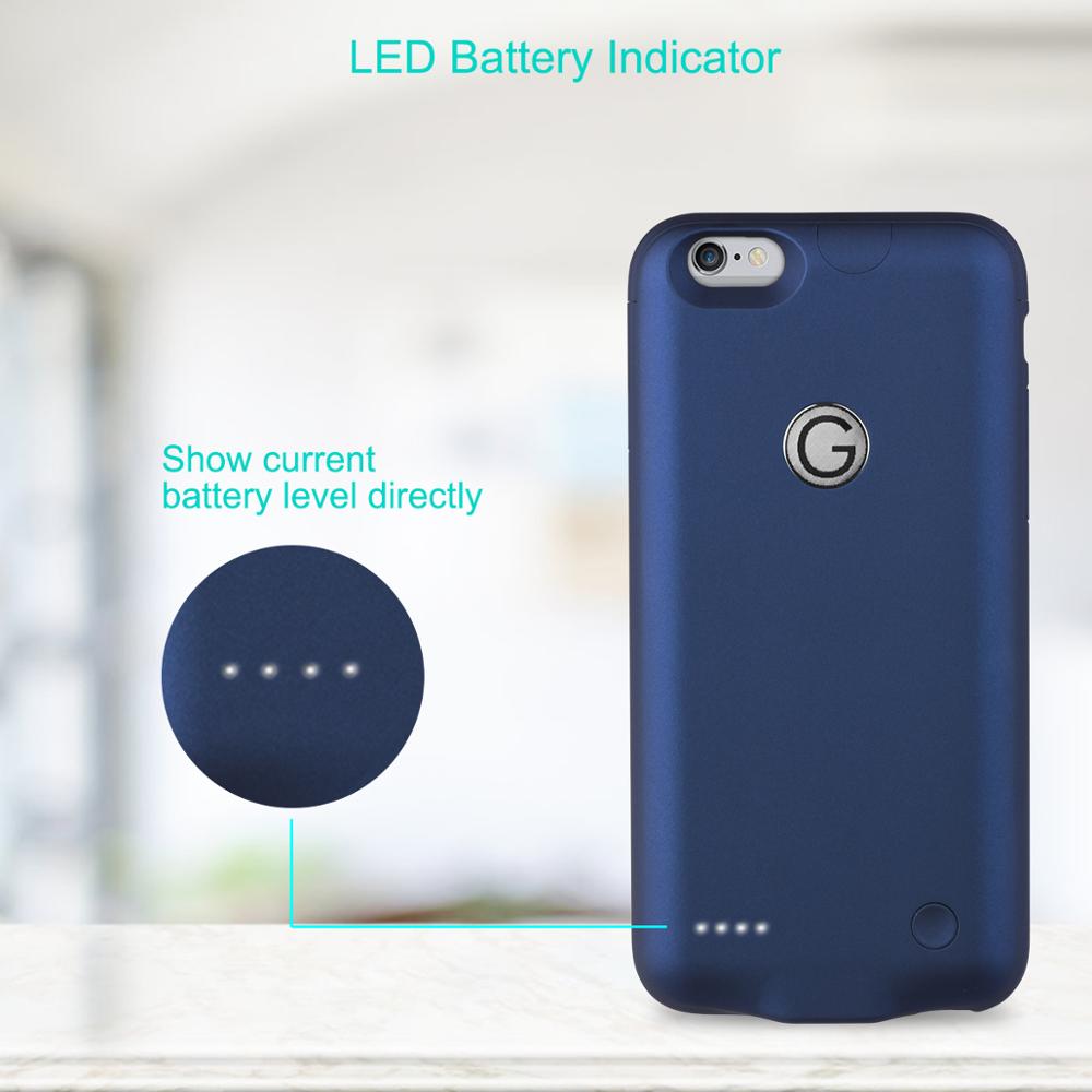 Coque de chargeur de batterie pour iPhone 6, 6s, 6Plus, surface lisse