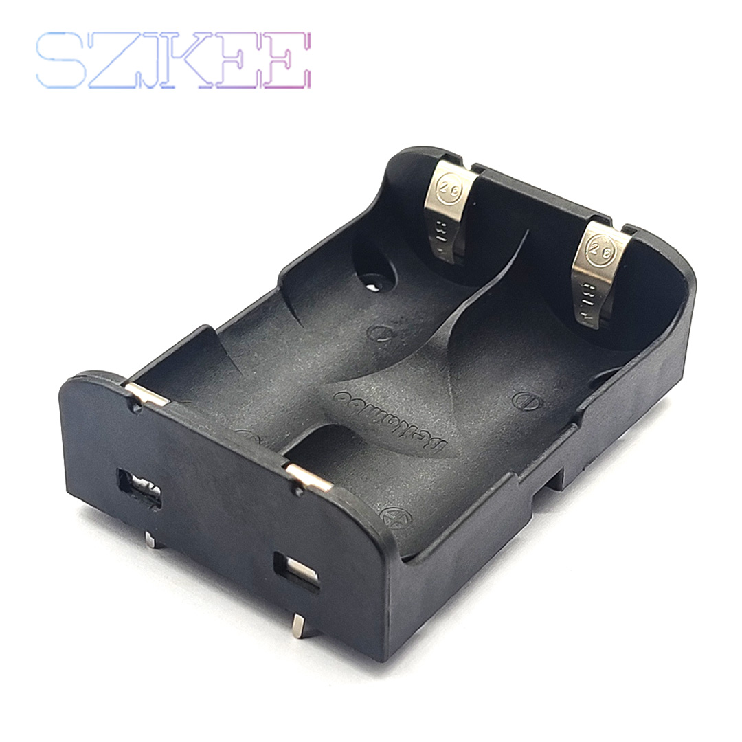 Soporte de batería 26650 con pines PCB, caja de batería con Pin perforado, caja de batería 26650, caja de almacenamiento 26650 con ranura para Pin 1/2: Blanco