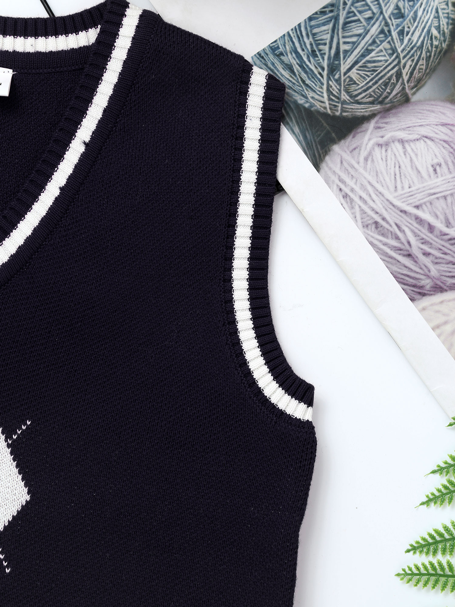 Kids Knitted Vest Sweater British Style Student School Uniform Teenage Boy Girl Clothing Cotton V Neck Waistcoat Coat Knitwear