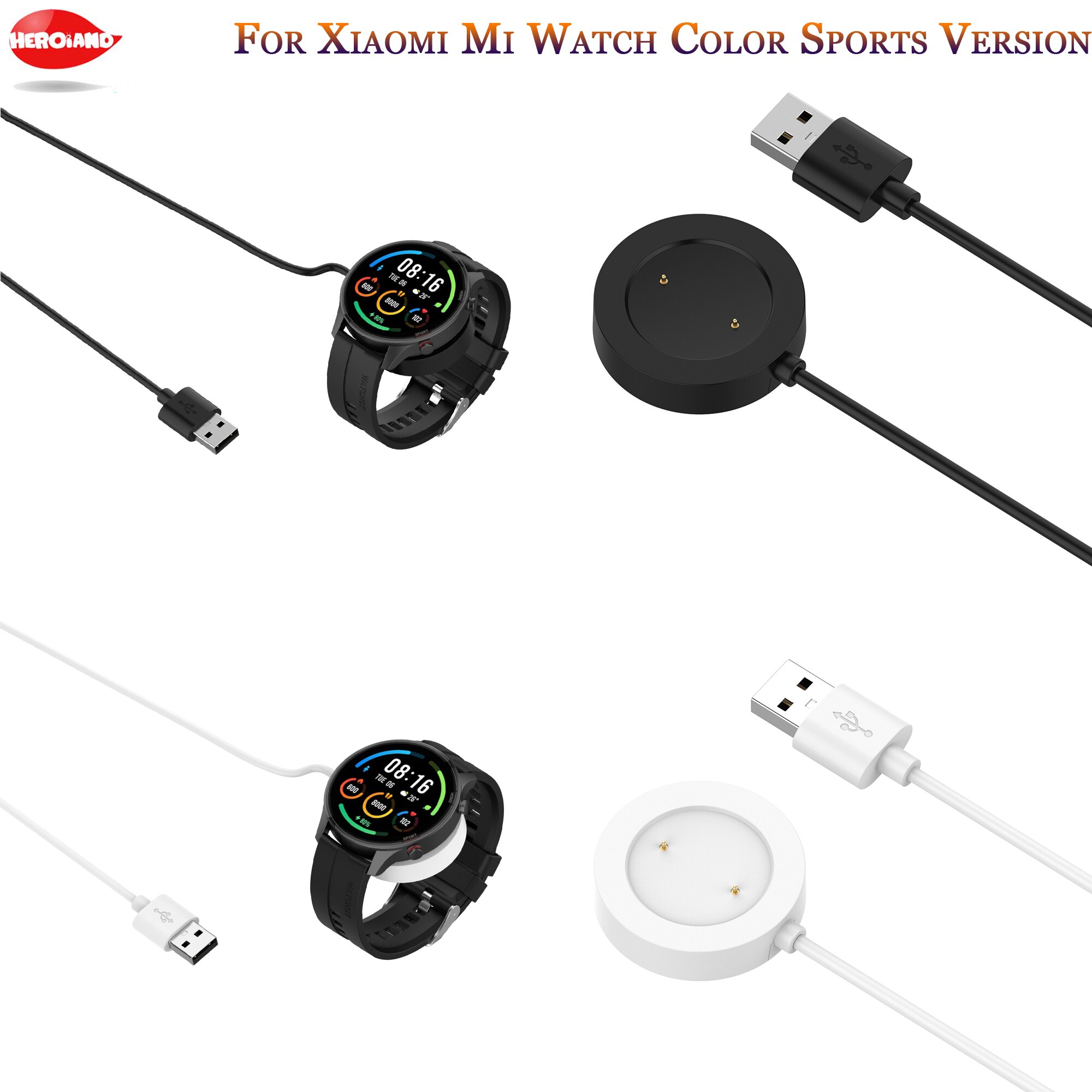 Smart watch dock oplader adapter usb ladekabel ledning ledning til xiaomi mi ur farve sports version smart watch tilbehør
