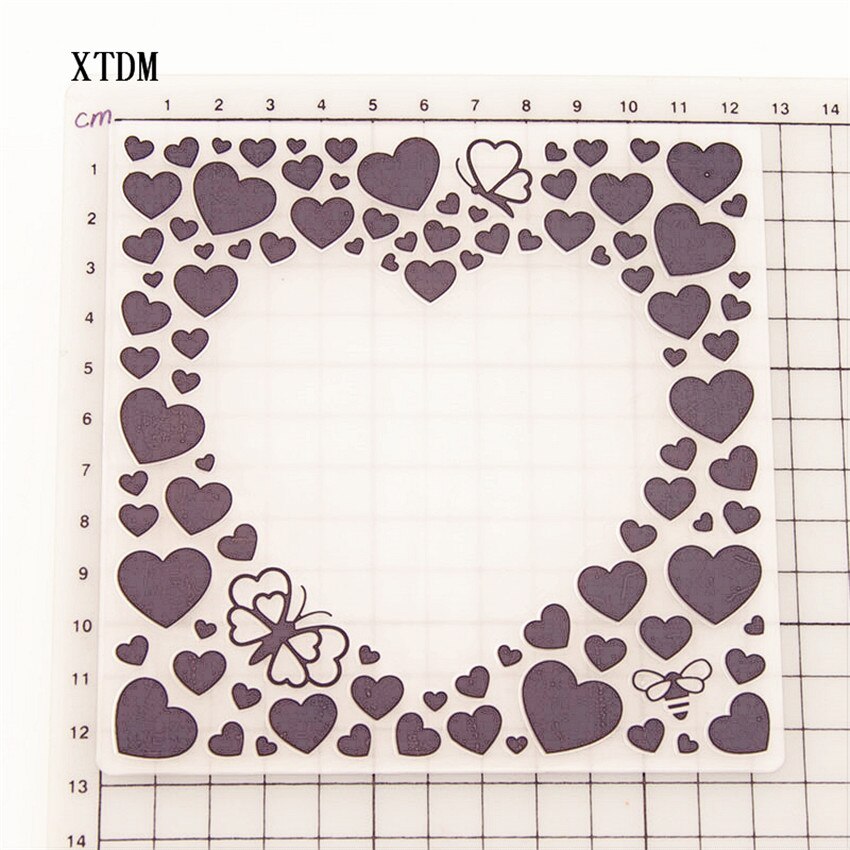 Easter plastic heart template craft card making paper card album wedding decoration Embossing folders