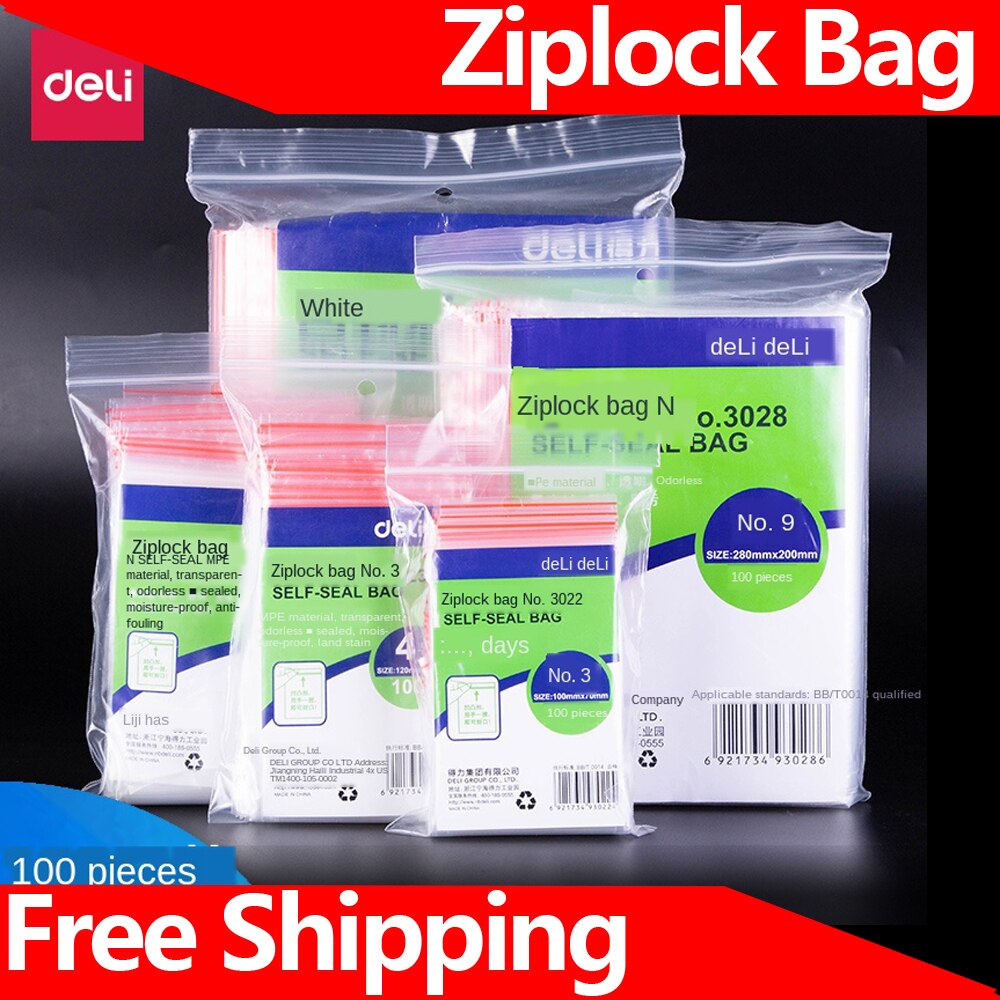 Ziplock Bag Plastic Bags Packaging Sealing Pocket Food Packaging Plastic Bag Transparent Thickening Disposable self-sealing bag