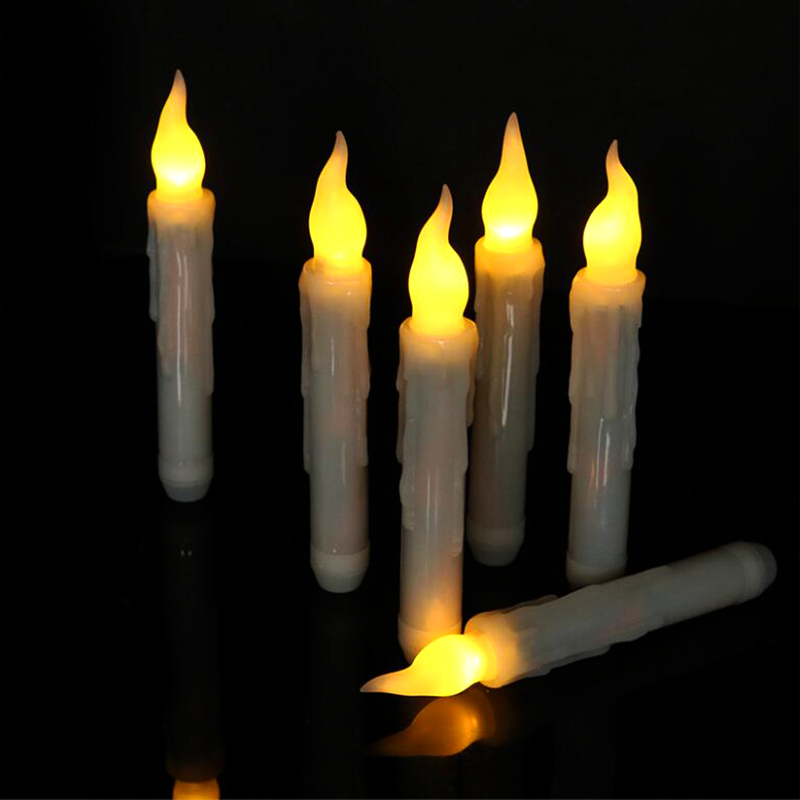 12 stk/parti led koniske lys lys fjernkontroll led telys for hjemme julefest bryllup romantisk middag dekorasjon
