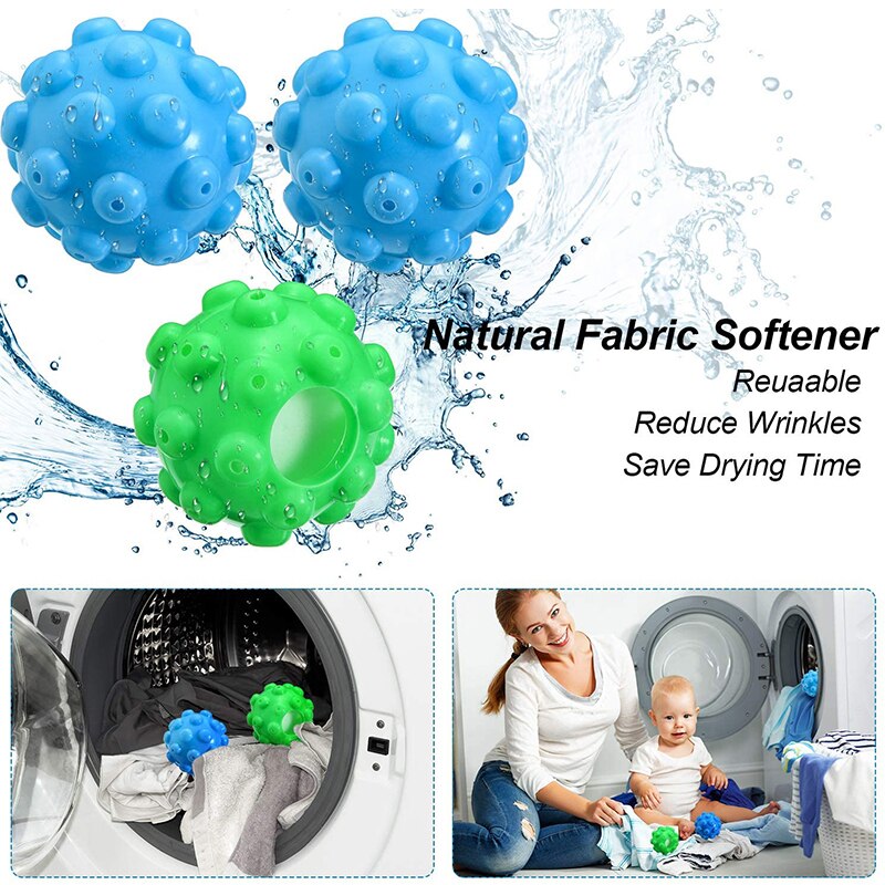 3Pcs/Lot Reusable Steamer Dryer Balls Wash Dryer Balls Wrinkle Remover Dryer Ball Steamy Magic Laundry Dryer Balls Set