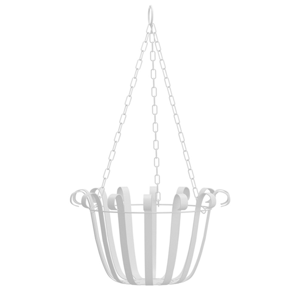 Colgador de cesta para macetas de hierro para colgar en la pared, maceta para decoración del jardín y balcón: Blanco