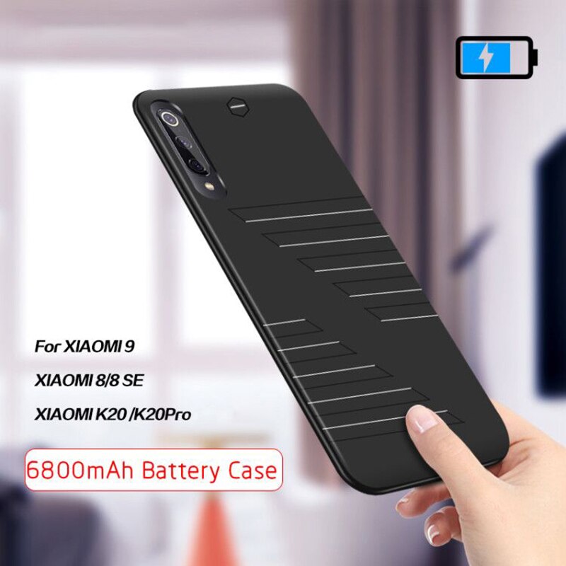 Extenal Battery Case 6800mAh For Xiaomi Mi 9 8 8SE Power Bank Pack Charger Battery Charger Case for Xiaomi Redmi K20/K20 pro