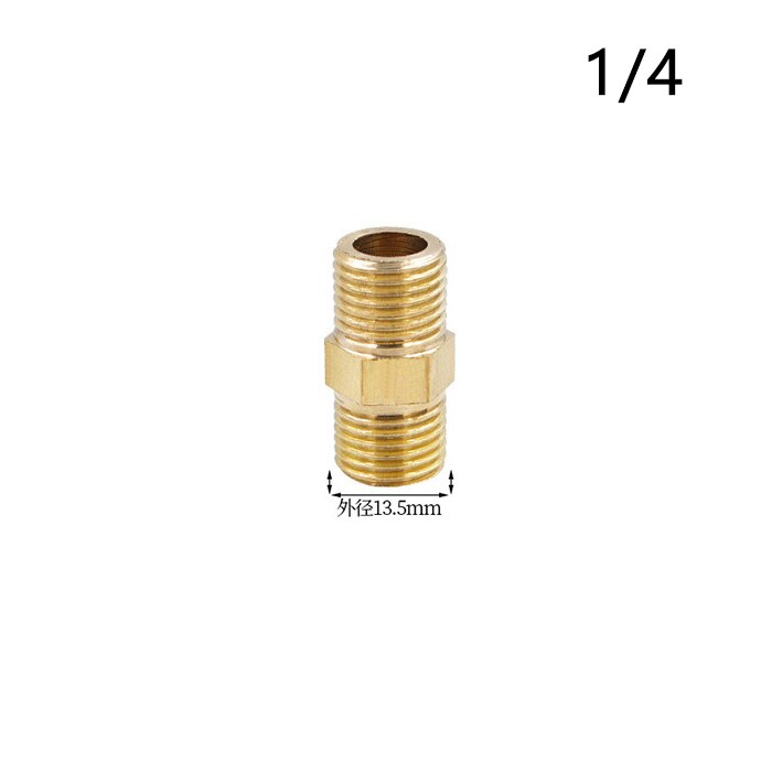 Brass Pipe Hex Nipple Fitting Quick Coupler Adapter 1/8 1/4 3/8 1/2 3/4 1 BSP Male to Male Thread Water Oil Gas Connector: 02